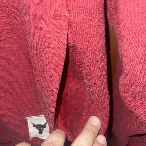 Under Armour Project Rock Red Hoodie Sweatshirt Blood Sweat Men's S Small - Picture 4 of 9